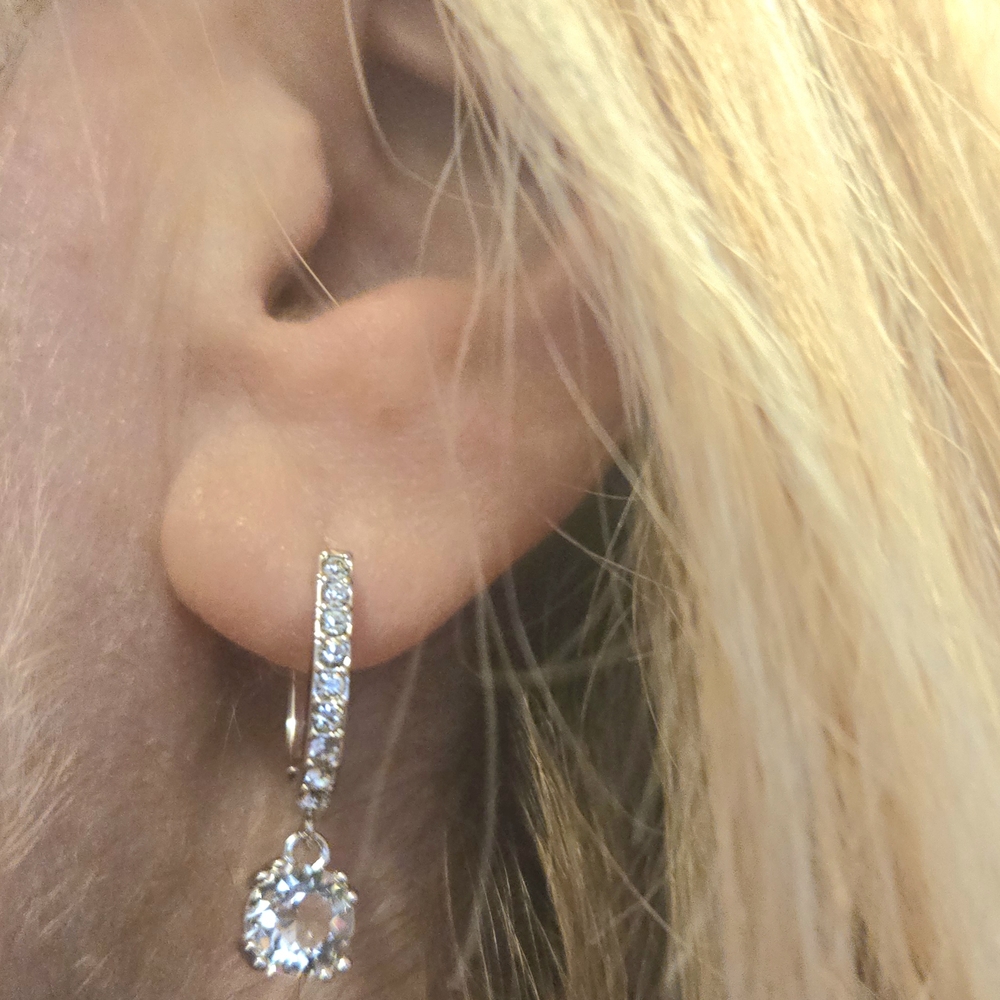 Cate & Chloe 18kt White Gold Plated Drop Dangle Earrings